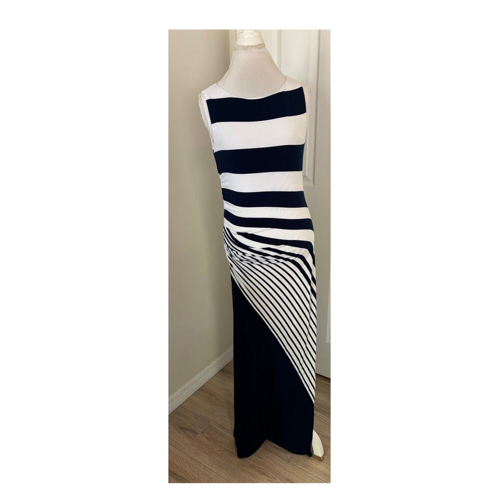 Soft Surroundings Small Maxi Dress Nautical Here to Infinity Ruched